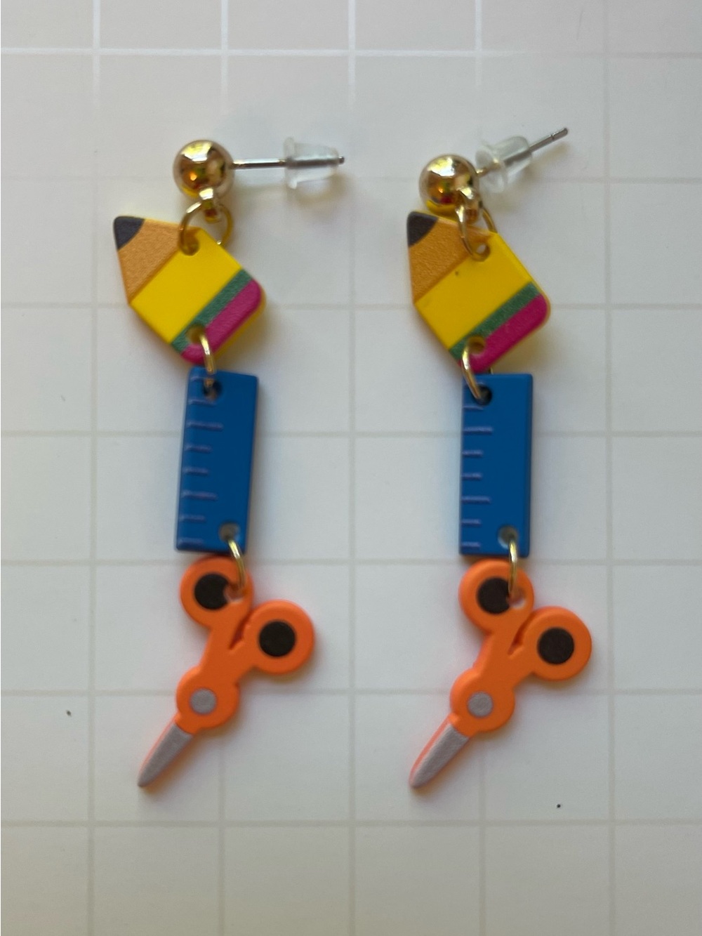 Cute School Supply Dangle Earrings